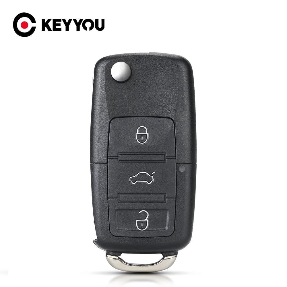 KEYYOU – coque de remplacement pour clé télécommande de voiture, 3 boutons, pour VW, Volkswagen Golf Passat MK4 Seat Altea Alhambra Ibiza