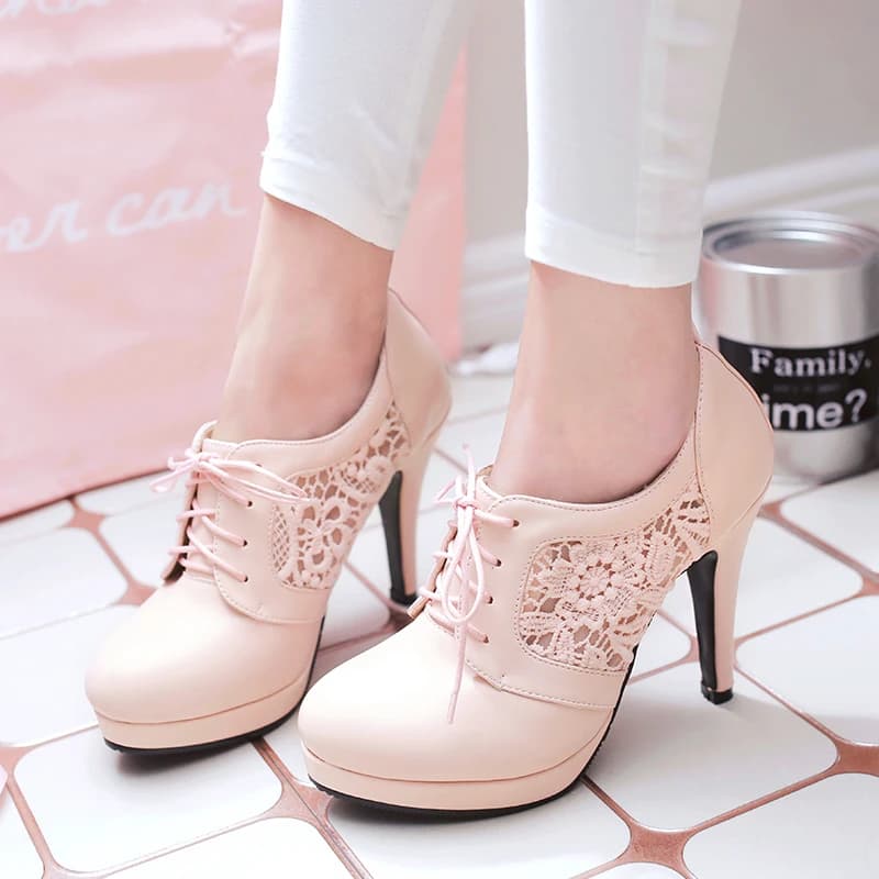 Escarpins à talons hauts pour femmes, chaussures Sexy à lacets, plateforme, élégantes, pour fête de mariage, printemps 2024