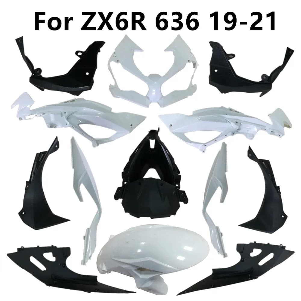 Carénage de moto non peint pour ZX6R, pièces en plastique, composants, pack stocke et capotage droit, 2019, 2020, 2021, 6R, 636, 19-20-21