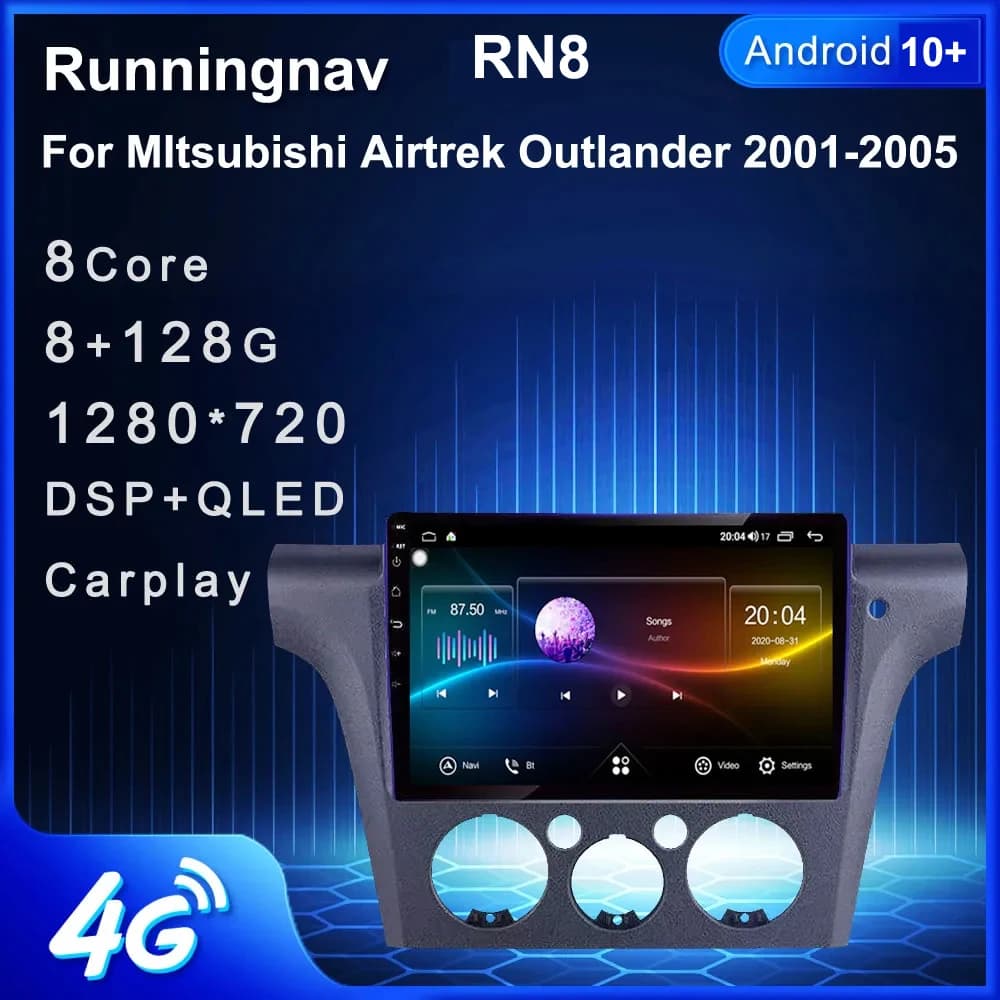 Autoradio Android Runningnav pour Mitsubishi Airtrek Outlander 2002-2008, lecteur multimédia vidéo, navigation GPS