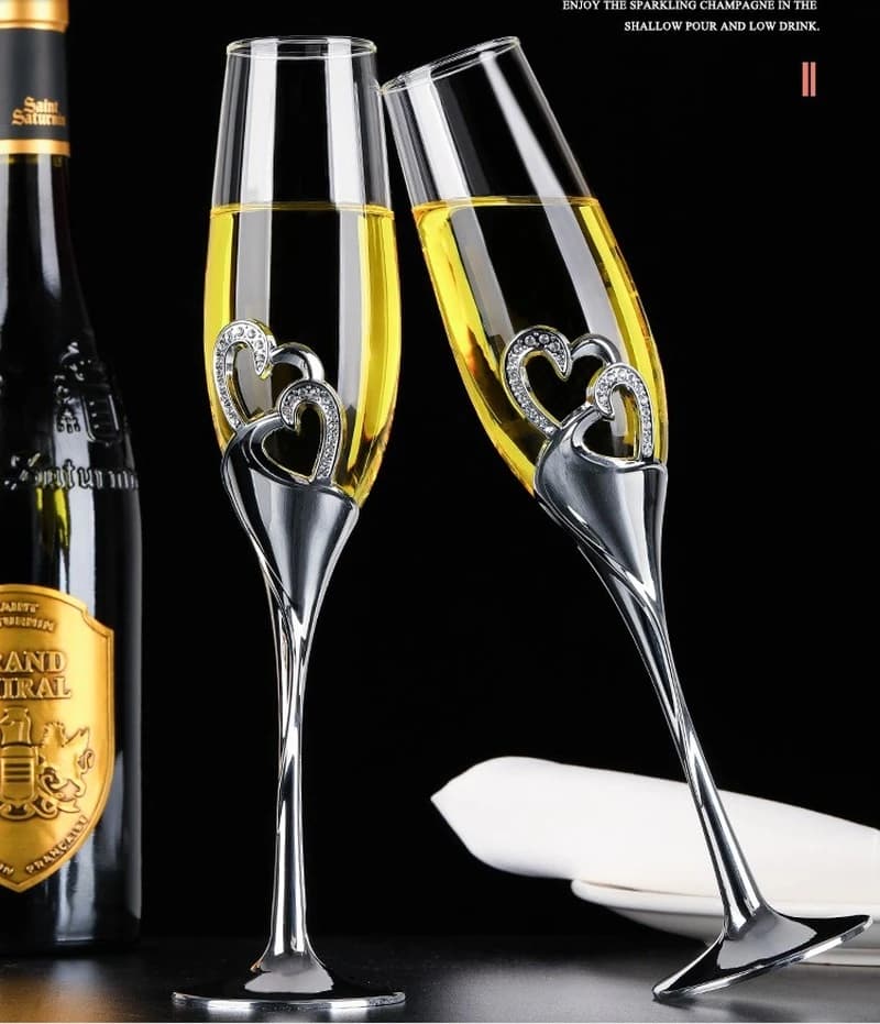 Verre à champagne à bulles de cristal, ensemble de tasses à vin rouge, cadeau de mariage, verre transparent, pied haut, tasse à vin rouge, verres à vin