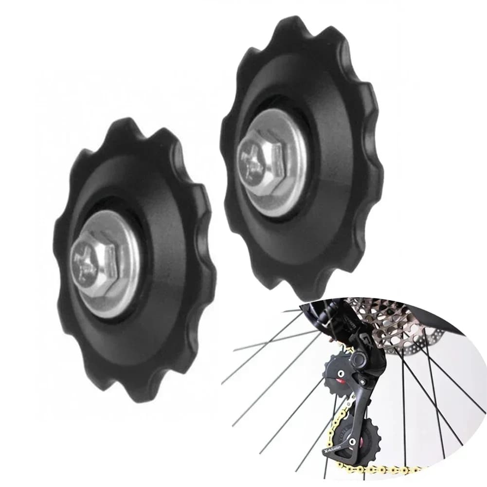 2/4 pièces 10T vtt vélos Jockey roues vélos de route de montagne arrière dérailleur Guide poulie rouleau tendeur roulement en plastique noir pièces