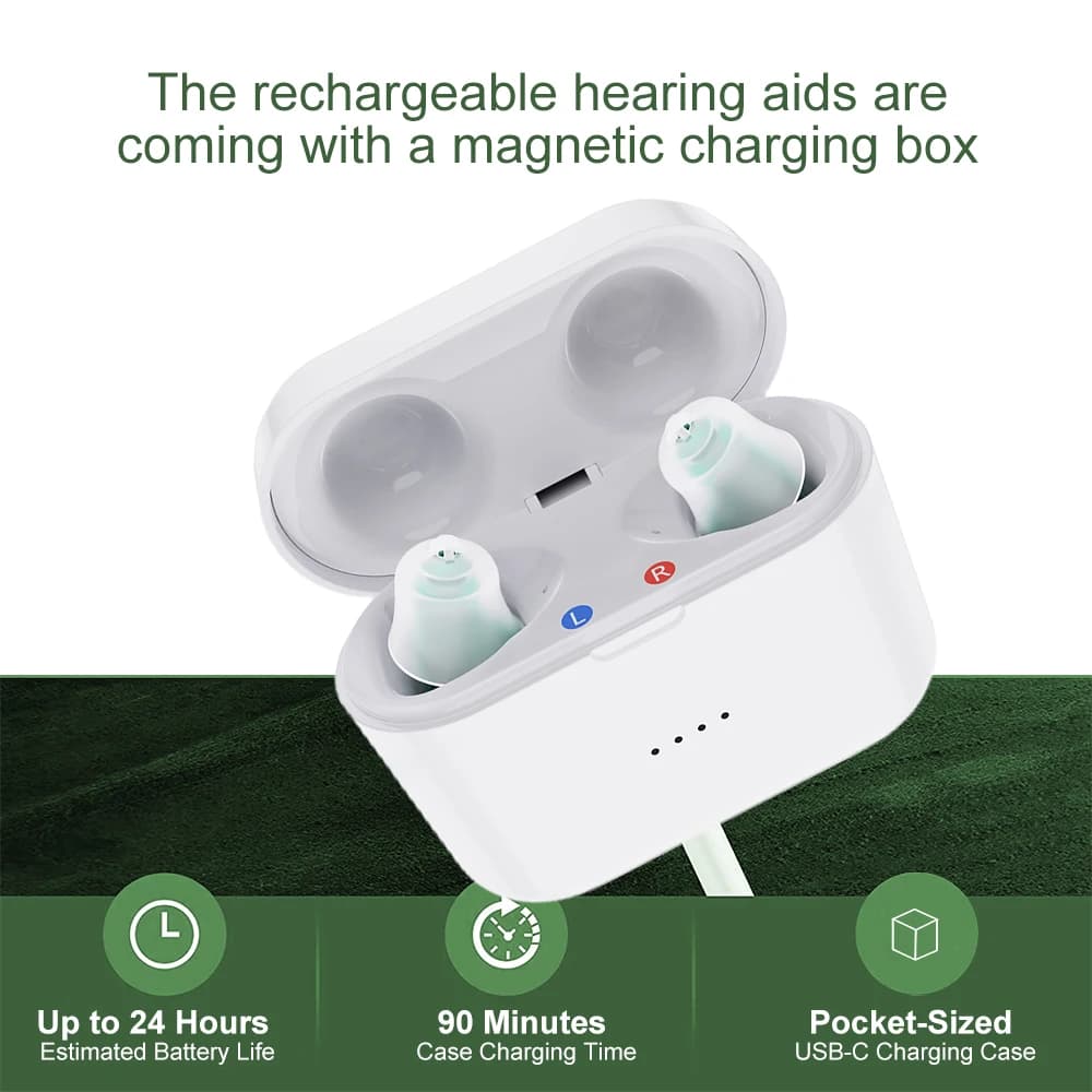 Prothèses Auditives Rechargeables, Amplificateur de Son Portable dans l'Oreille, Perte Douce à Modérée, Nouveau