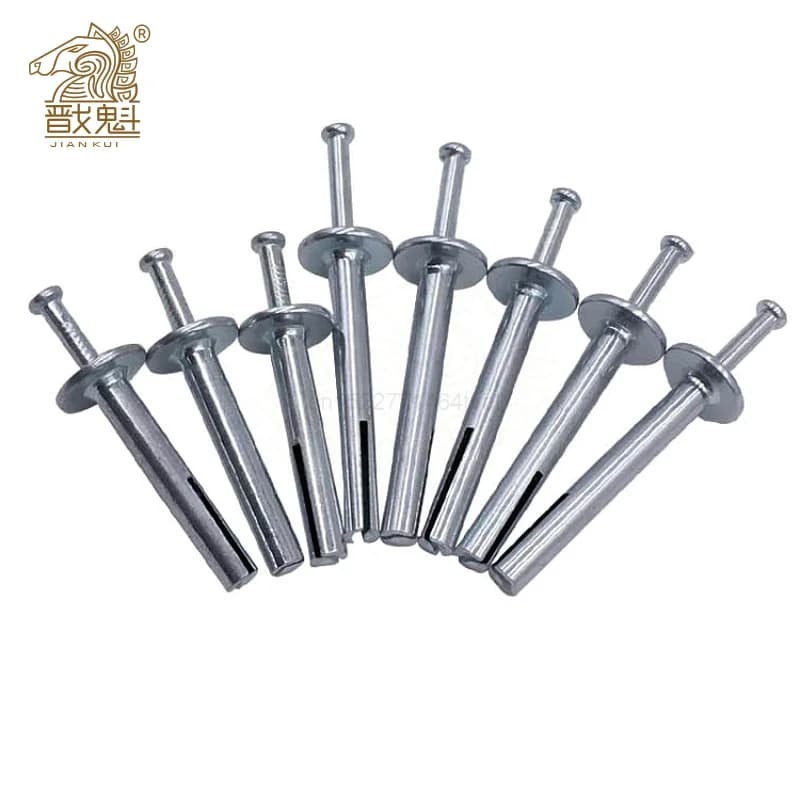 JIANKbiomo-Jeu d'ancres à goupille d'entraînement de marteau, alliage de zinc, injecteur de béton, M6 x 40mm, M6 x 50mm, ancres à entraînement par goupille pour les nuits et la brique, 50 pièces