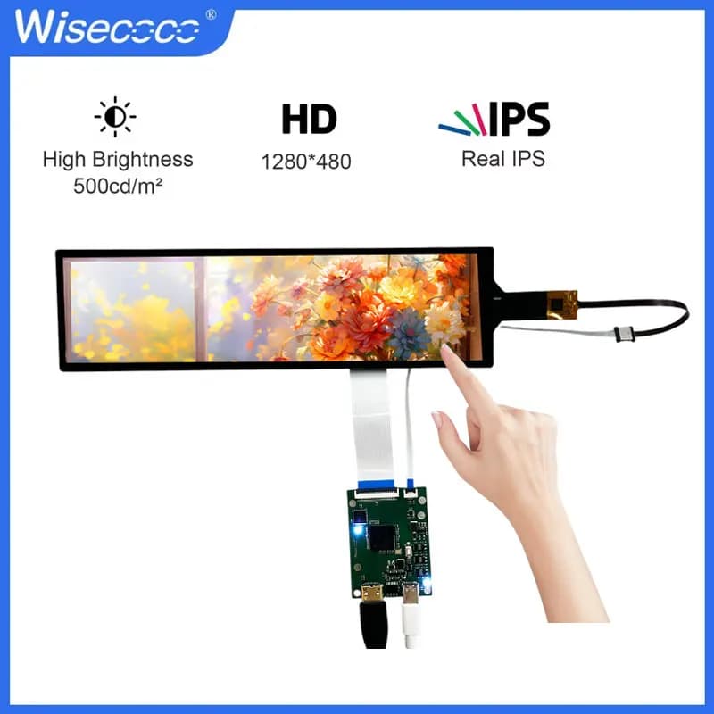 Wisecoco 8.8 pouces 1920x480 barre étirée affichage IPS écran tactile capacitif Module TFT pour Raspberry Pi Aida64 sous-moniteur 60hz