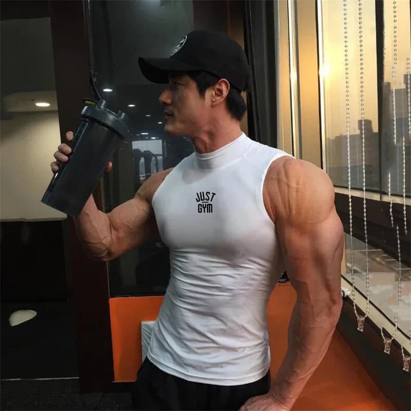 Débardeur de sport sans manches pour hommes, vêtements de Fitness, musculation, entraînement, séchage rapide, chemise d'été décontractée, Singlet, gilet de Compression