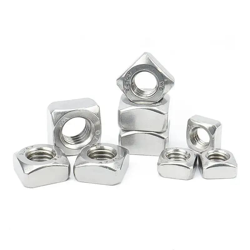 Écrous carrés en acier inoxydable 304 A2 M3 M4 M5 M6 M8 M10 M12 DIN557