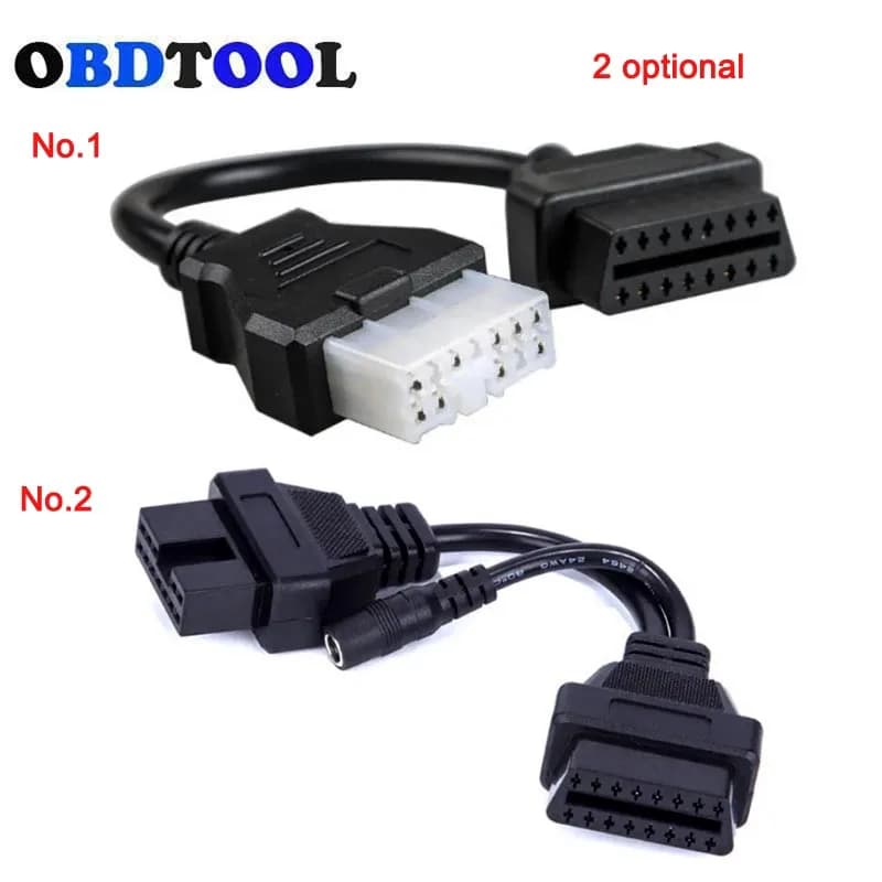 Adaptateur mâle OBD2 12 broches pour Mitsubishi/Hyundai, câble OBD-II 12 broches vers connecteur OBD 2 16 broches, Interface d'extension de Diagnostic femelle