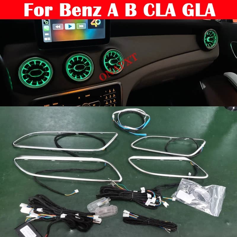 Lumière ambiante LED pour Mercedes Benz, bande de panneau Prada, grille d'aération décorative de porte, A, B, CLA, GLA, W176, W246, W117, WachFor, Kia Stinger