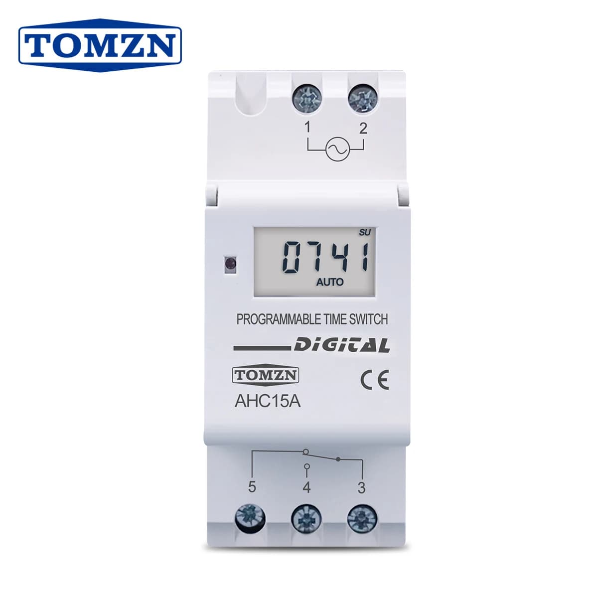 Minuteur numérique programmable hebdomadaire TOMZN sur rail DIN, contrôle par relais, AC220V 230V 12V 24V 48V 16A 5 bornes 1NO 1NC
