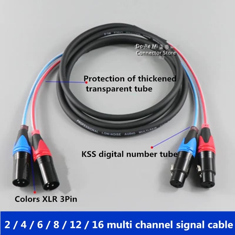 Audio nouveau câble serpent à 2 canaux XLR femelle/mâle câble de signal audio multicanal câble de signal de transmission d'éclairage de scène de voiture