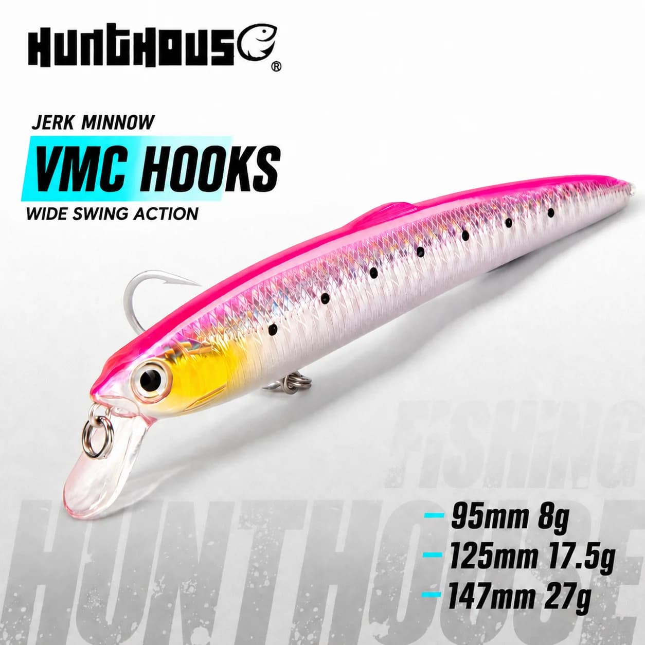 Leurre de pêche Hunthouse Saruna Minnow 90&125&147mm, Jerkbait flottant, leurre minnow dur pour bar, leurres artificiels LW131