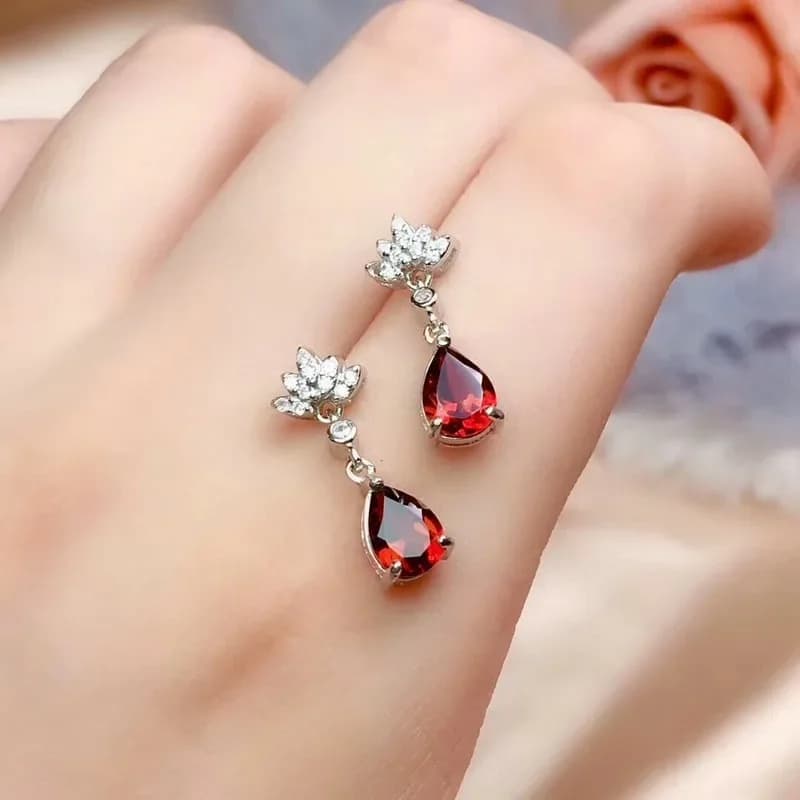 Boucles d'oreilles créoles vintage en argent regardé 925 pour femmes, boucles d'oreilles Big Ruby, pierre rouge, cadeau de fête des mères, femme