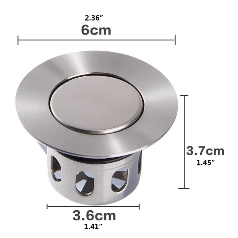 Bouchon vidange pivotant 203F en acier inoxydable, bouchon vidange d'évier intégré, robinet attrape-cheveux, accessoires salle bains