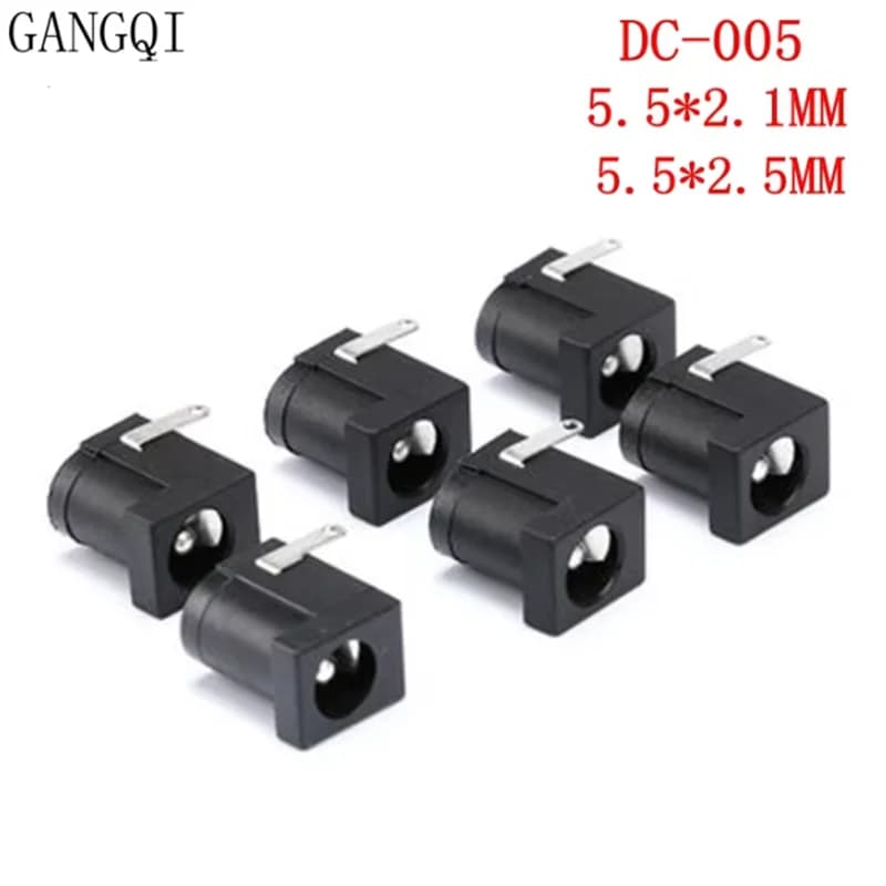 10 Pcs/Lot DC-005 PCB Montage 5.5x2.1/2.5 MM Femelle DC Power Jack Prise Connecteur DC005 Noir 5.5*2.1/2.5MM