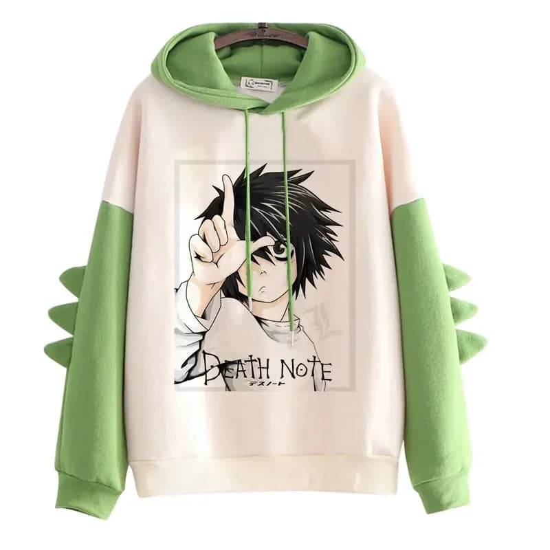 Sweat-shirt à capuche pour homme, sweat-shirt japonais, dessin animé, Note de mort, Kawaii, graphique drôle, Streetwear, Harajuku, unisexe, hiver
