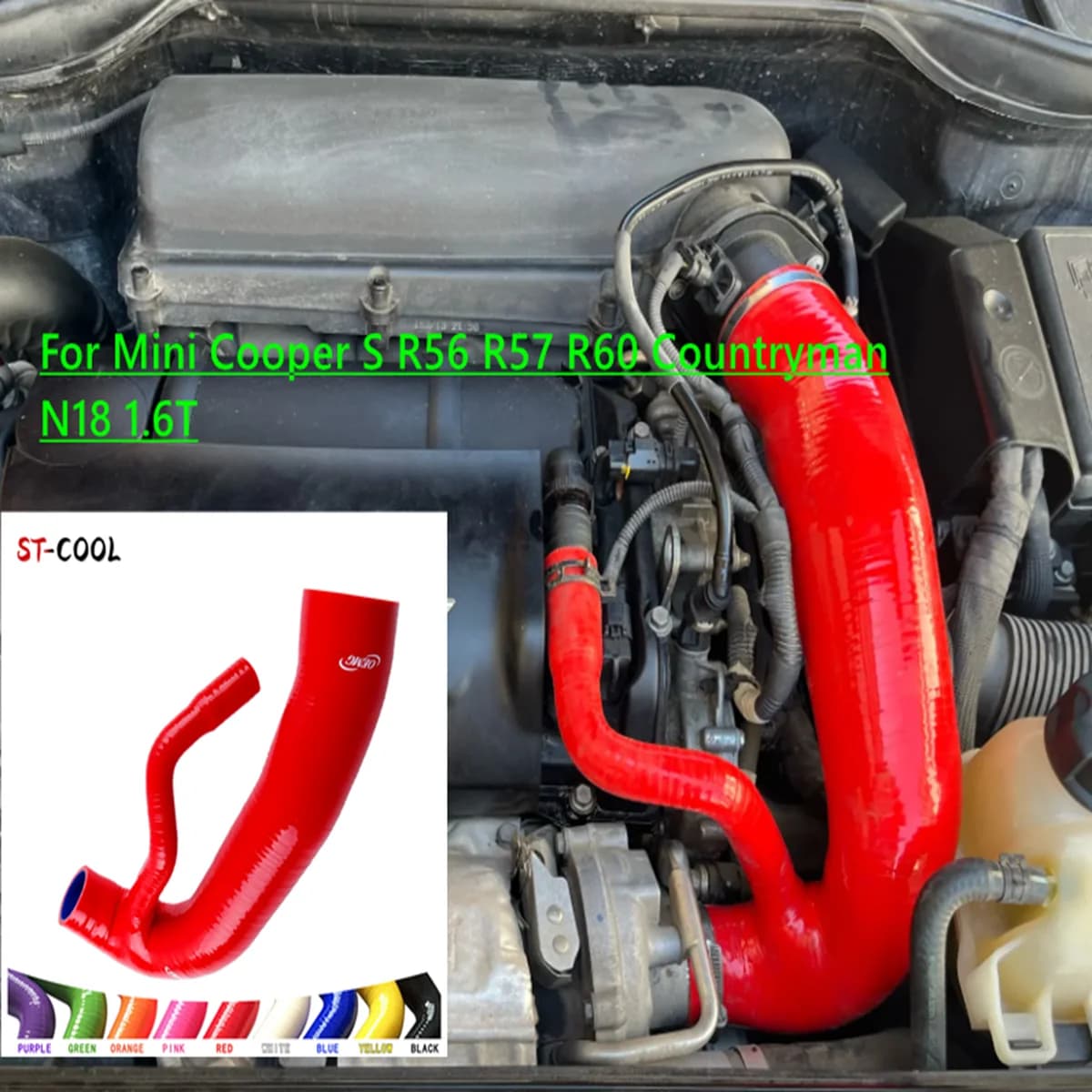 Tuyau d'admission d'air en silicone pour Mini Cooper S R56 R57 R60 Countryman N18 1.6T, moteur essence, tuyau de raccordement turbo au filtre à air, 1 pièce.