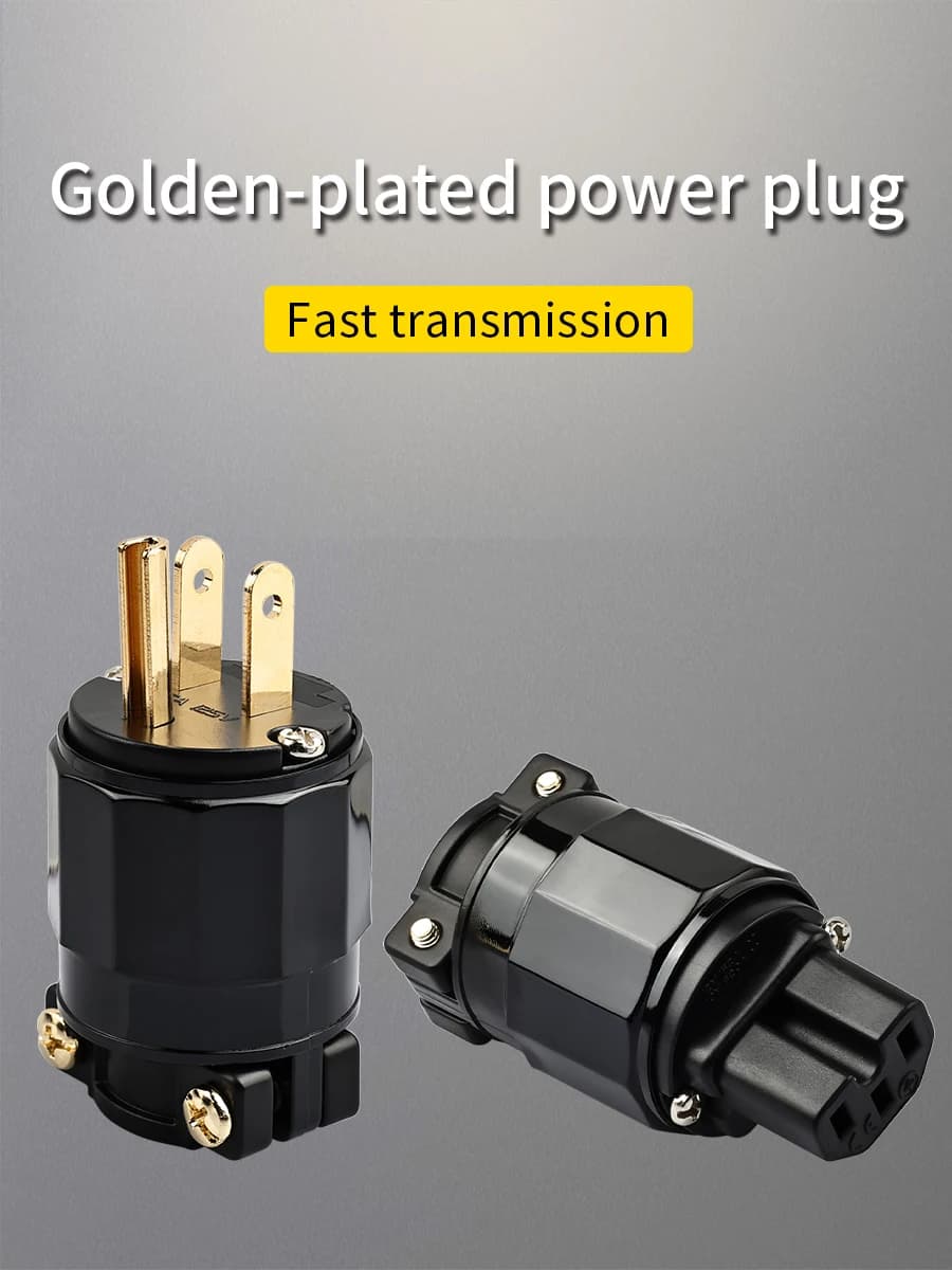 YYAUDIO – prise d'alimentation Audio FI-11M-N1/FI-11-N1(G), connecteur européen Schuko plaqué or 24K, prise femelle IEC, câble d'alimentation pour bricolage