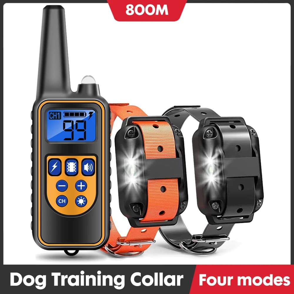 Collier de dressage électrique pour chien, Anti-aboiement, étanche, Rechargeable, télécommande pour animaux de compagnie, toutes tailles, choc, Vibration, son