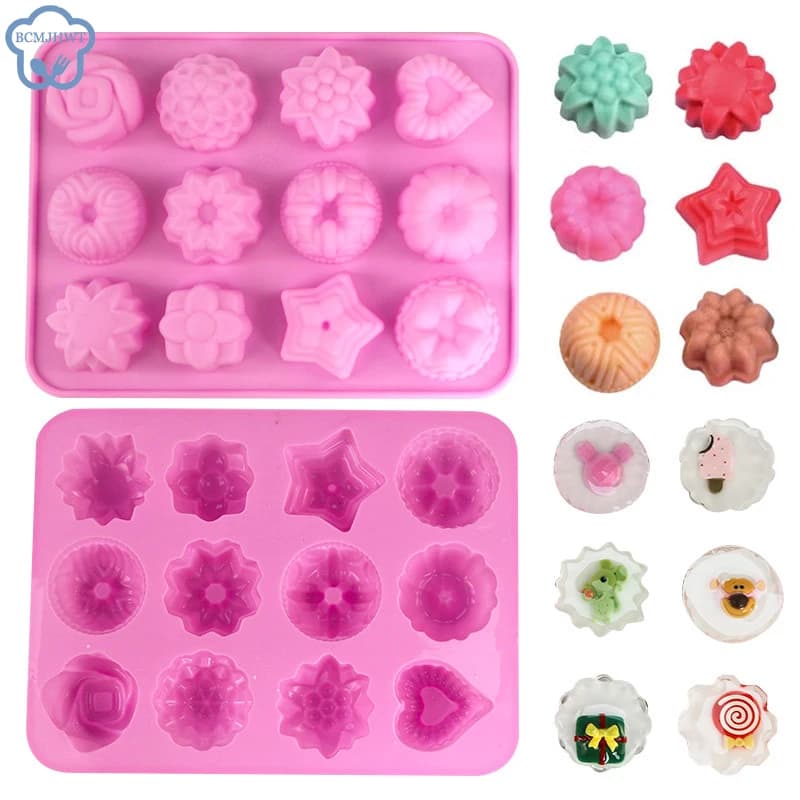 Moule à gâteaux en Silicone en forme de Rose, fleur, savon au chocolat, plateau de glace, biscuits, sucre pour la cuisine