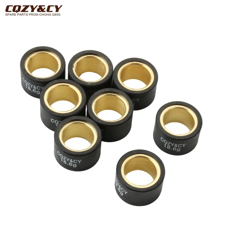 8 pièces de rouleaux de variateur de course 15g 18.6g 21.4g 25x17mm pour scooter Piaggio Beverly Tourer Eu3 400 X Evo X8 400cc