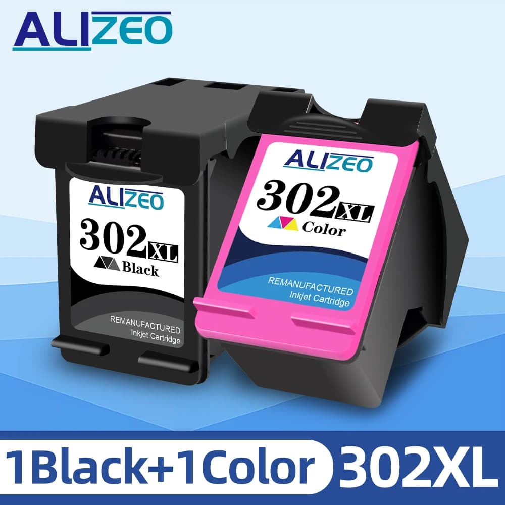 Alizeo 302 XL pour HP 302 HP 302 XL Cartouche d'encre reconditionnée pour HP Officejet 3830 3831 3832 3833 3834 4650 4652 4654