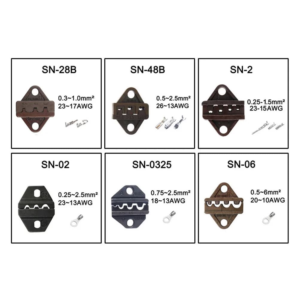 SN28B SN48B SN-2 SN02 SN0325 SN06 MINI STYLE ensembles de matrices pour SN pince à sertir série outil de sertissage manuel