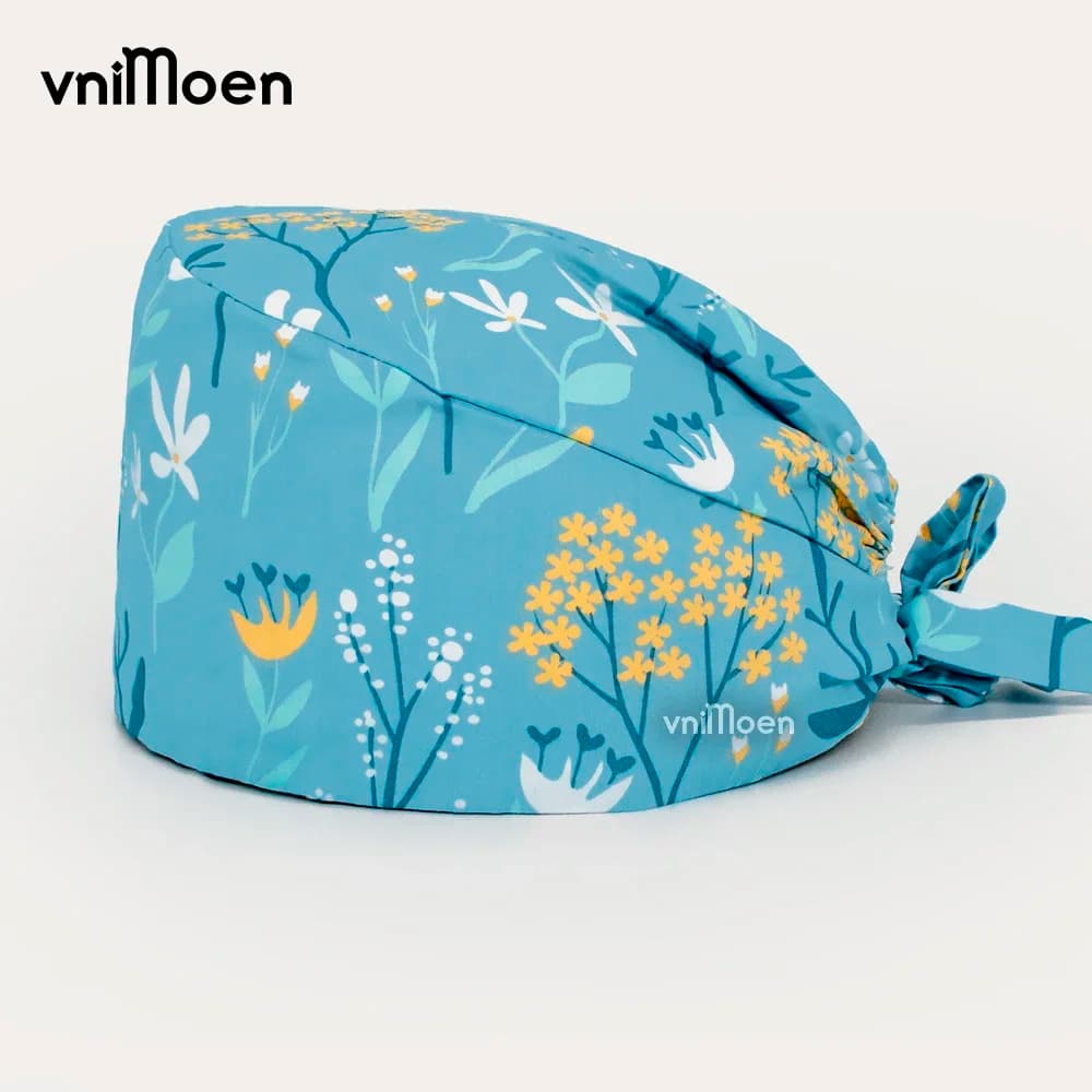 Chapeaux d'allaitement mode respirant gommages casquette imprimé bouton travail chapeau décontracté unisexe extérieur infirmière travail chapeau hygiénique nettoyage casquettes