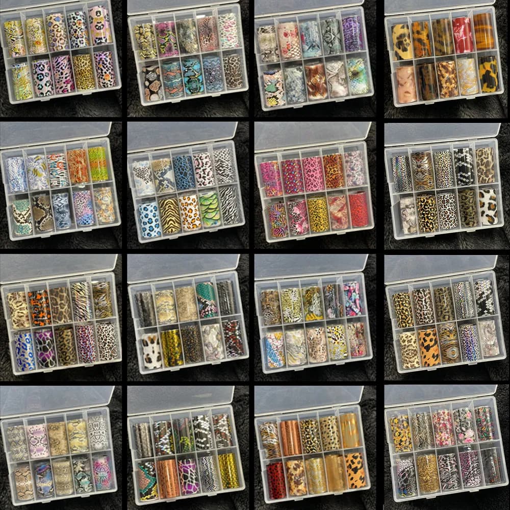 Feuilles d'ongles en forme d'animaux, 100 motifs, pour transfert de papier, autocollants, curseurs, enveloppes adhésives pour ongles, bricolage, décorations pour Nail Art en marbre et eau