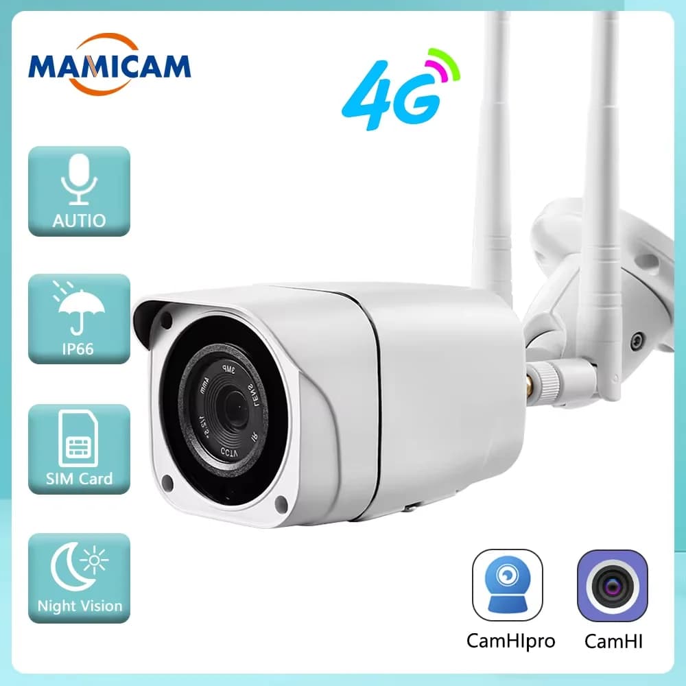 Caméra de surveillance extérieure étanche IP66, caméra de sécurité CCTV, enregistrement vidéo, vision IR Onvif, protection de sécurité, Wi-Fi, 3G, 4G, 5MP, Epi101, Camhi