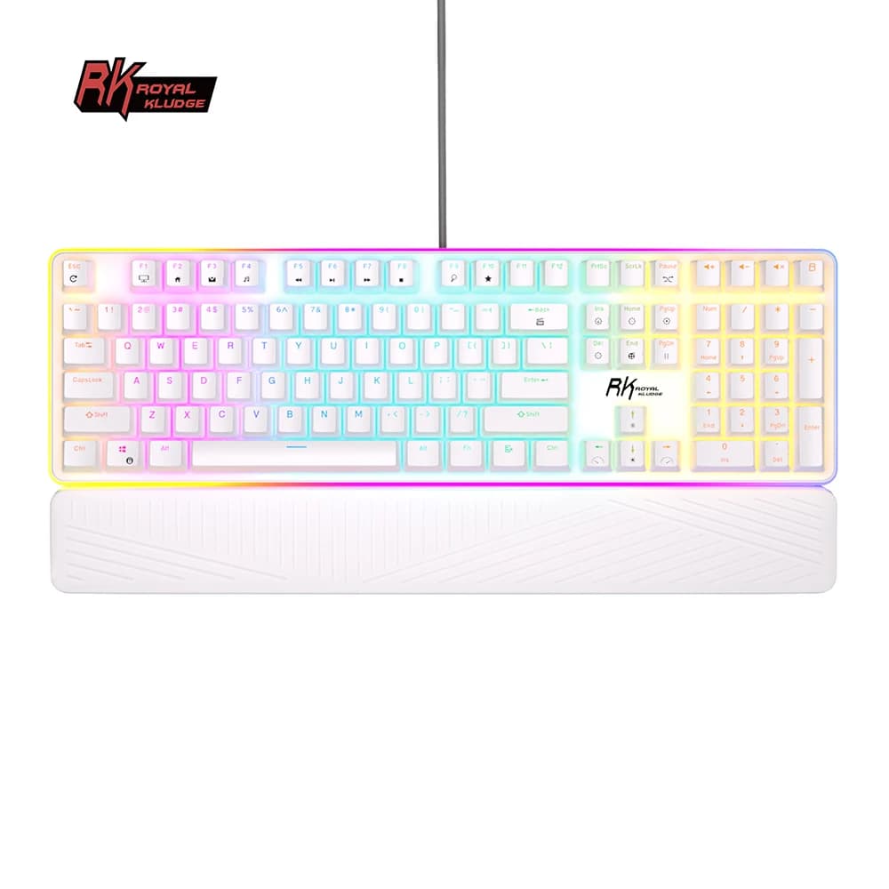 RK ROYAL KLUDGE RK918 rvb rétro-éclairage filaire clavier mécanique de jeu 108 touches Anti-image fantôme avec grande lampe latérale de surveillance LED