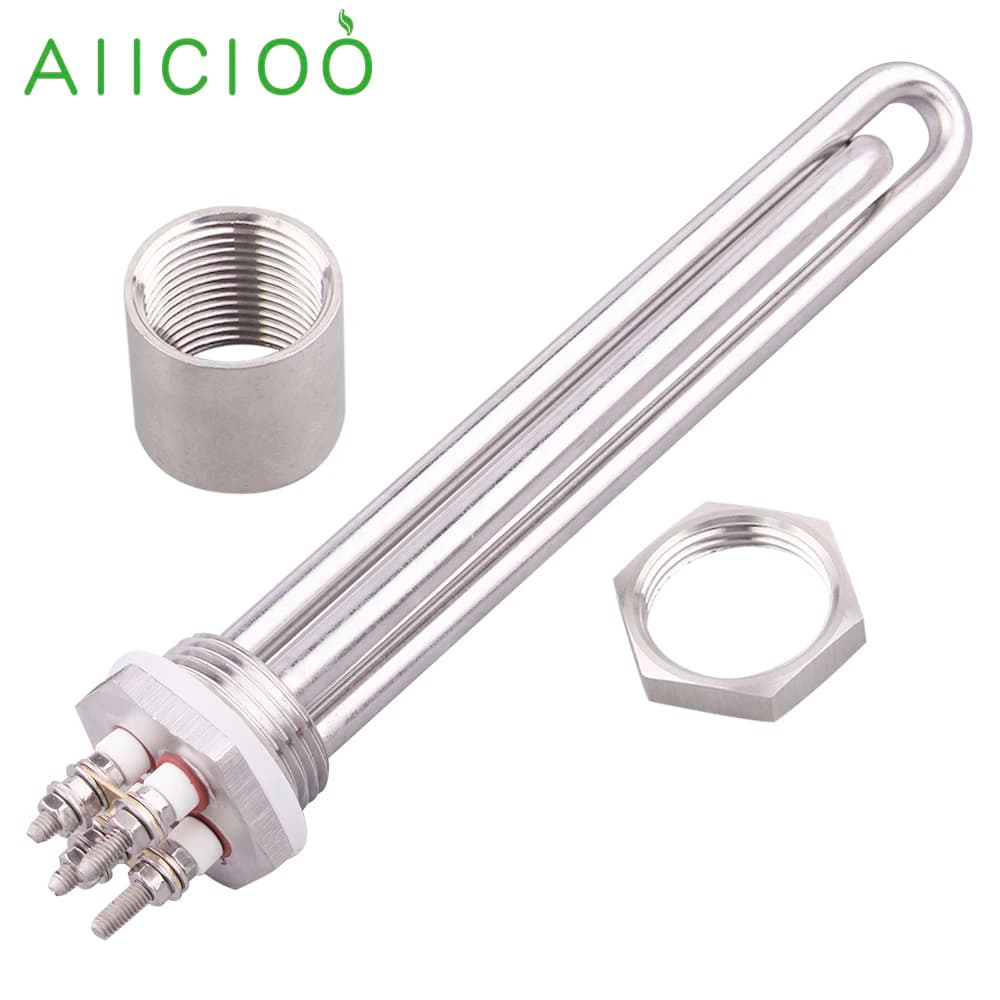 Élément chauffant 12V, eau d'immersion, 1 pouce, BSP DN25, 100W, 200W, 300W, 400W, 600W, chauffage tubulaire solaire électrique
