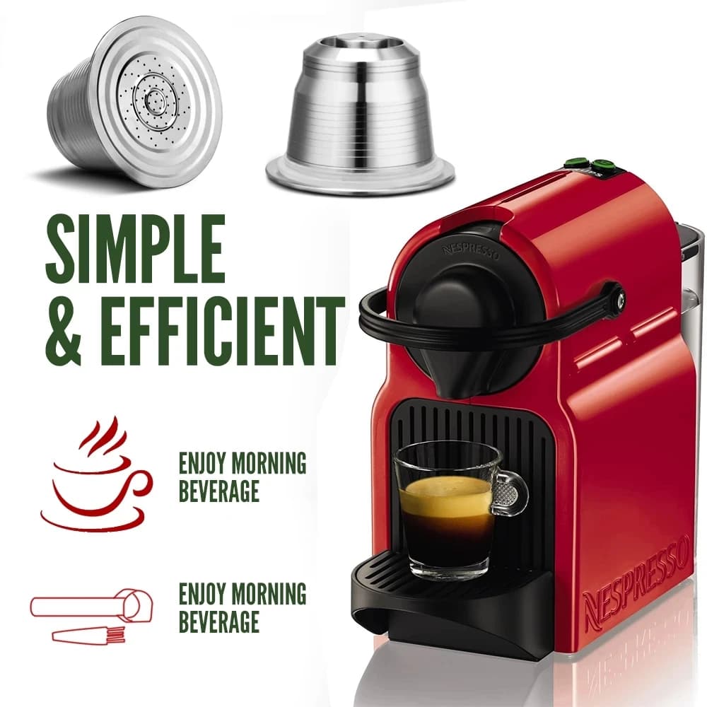 Capsule de café rechargeable iCafilas pour filtres à café Nespresso en acier inoxydable Crema