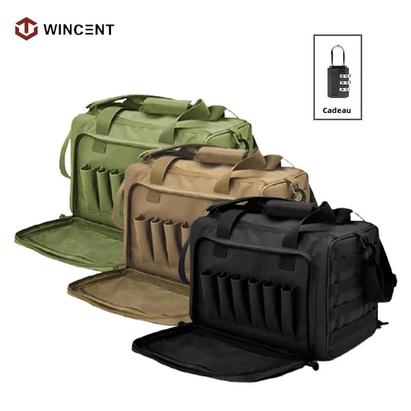 Sac de portée de tir système Molle accessoire de chasse en plein air étui pour pistolet tactique en Nylon Pack outils de pistolet sac à bandoulière Sniper noir