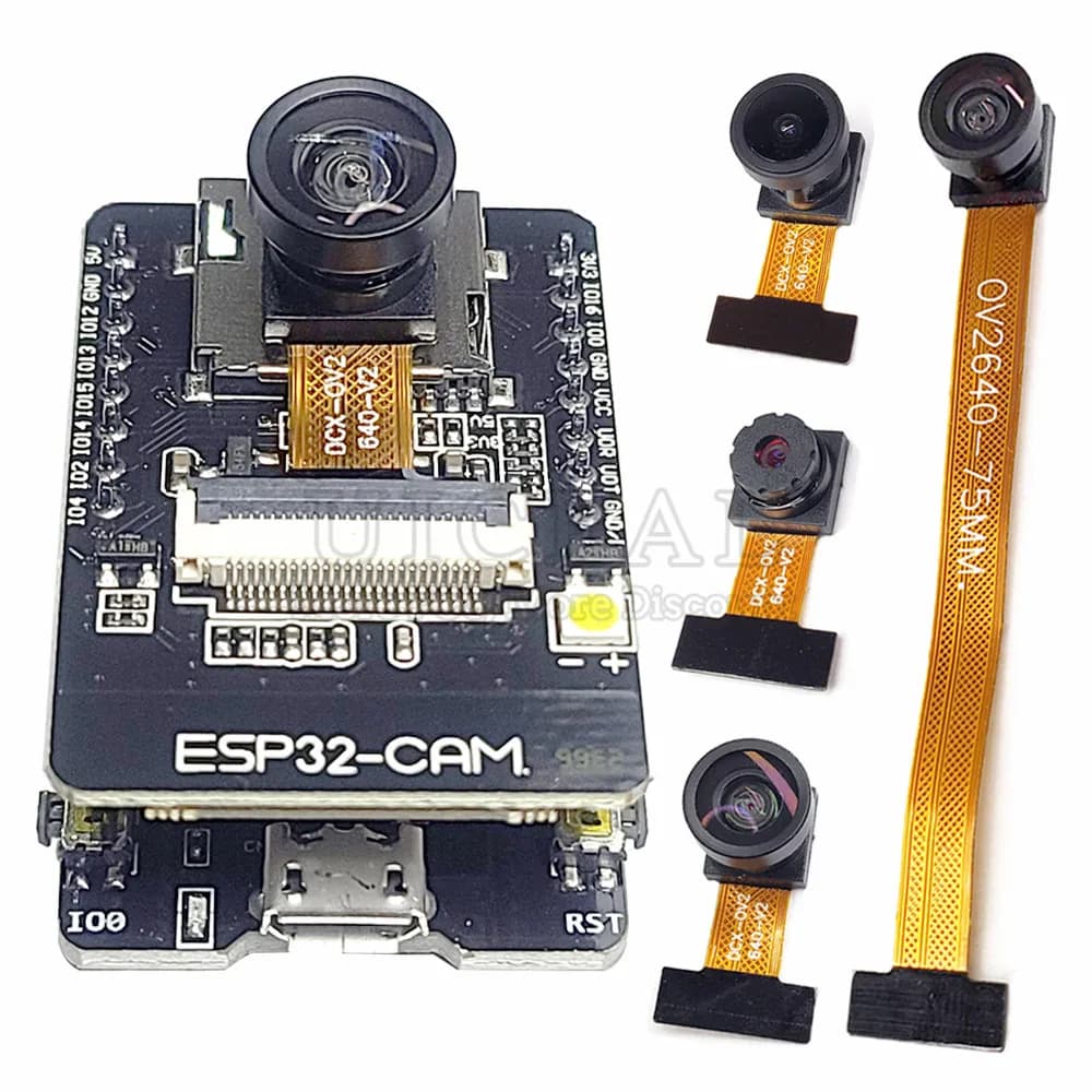Kit de module caméra ESP32-CAM original, WiFi 2,4 GHz, Bluetooth, 8 Mo de PSRAM, module caméra OV2640, 66 120 160 degrés, vision nocturne 850 nm