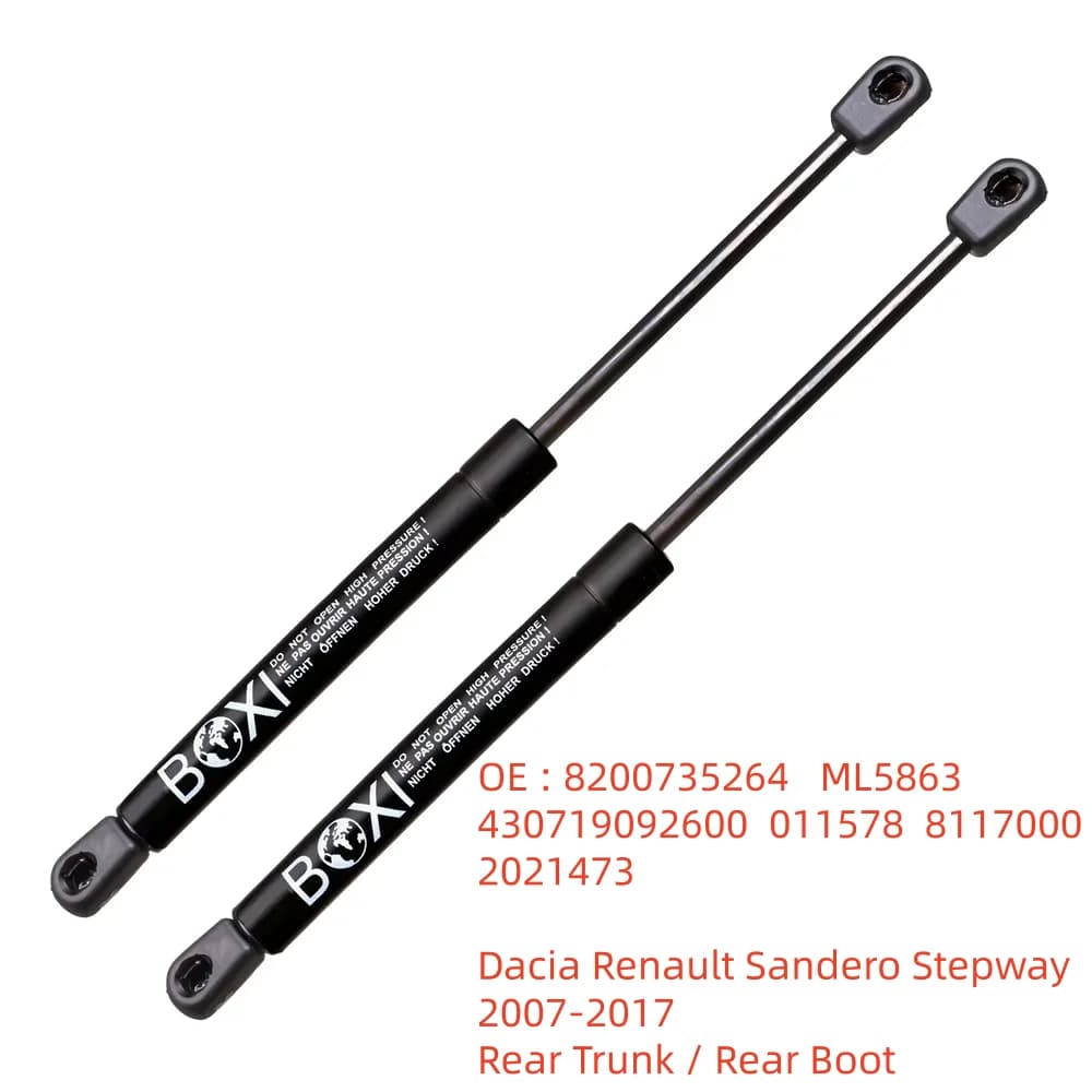 BOXI 2Pcs Amortisseurs à gaz de coffre arrière 8200526363 8200735264 pour Dacia Renault Sandero Stepway 2007 - 2017