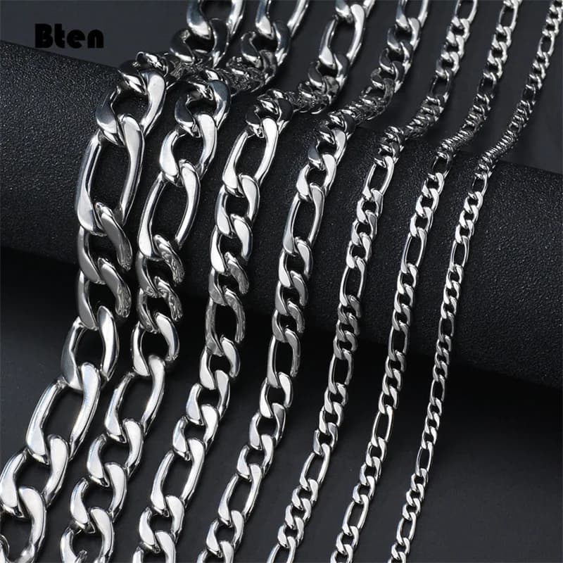 BTEN 2020 mode classique Figaro chaîne collier hommes en acier inoxydable Long collier pour hommes femmes chaîne bijoux