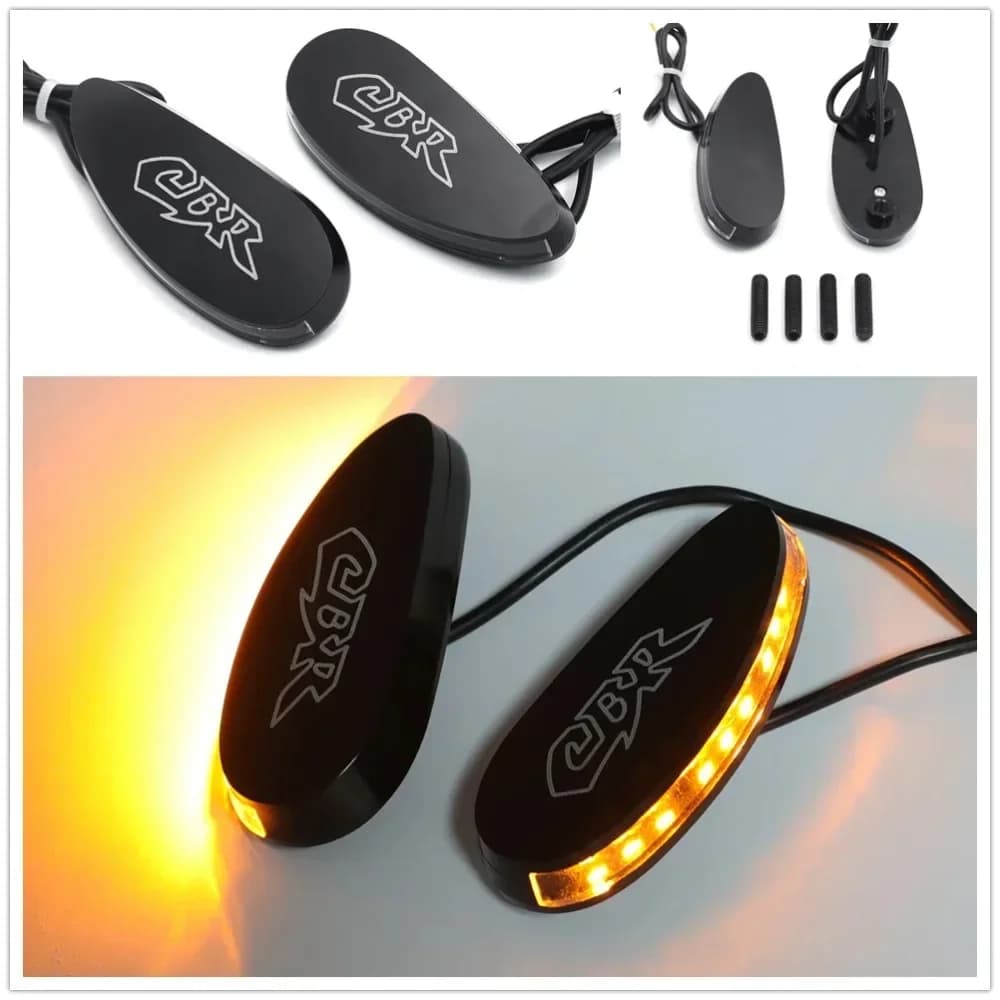Plaque de nuit de rétroviseur LED pour Honda, pièces de moto de rechange, signal noir, Honda 2008-2021, CBR1000RR 10-2014, VFR1200