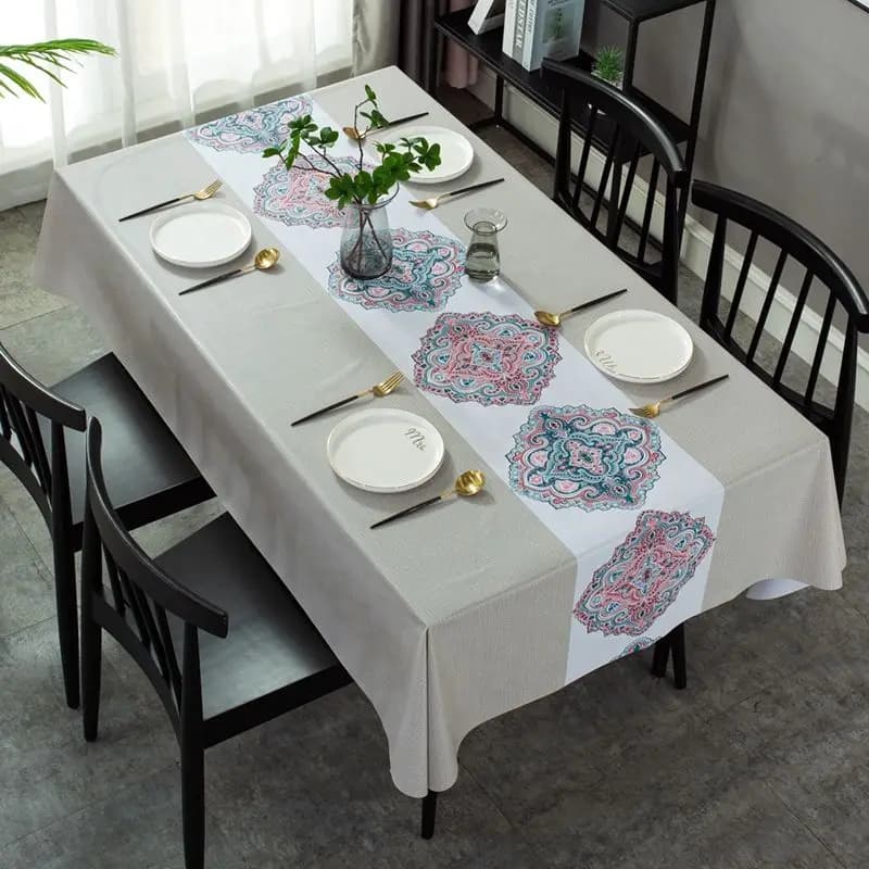 Nappe en PVC rectangulaire pour fête d'anniversaire, couverture de table, grill, chiffon, ménage, document d'impression, style européen et américain