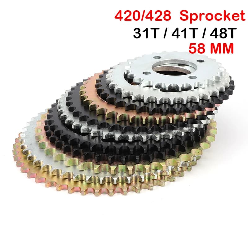 Pignon Arrière pour Moto JO37 T/41T/48T, 58mm, pour Façades RL 50cc-125cc, Pit D343, Accessoires de Moteur de Imagomoteur, 420/428