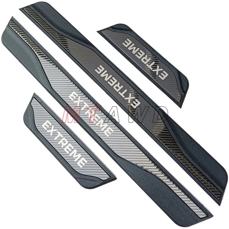 Pour Dacia Renault Duster extrême accessoire 2025 2024-2018 en acier inoxydable carbone seuil de porte de voiture coup de pied plaque de protection revêtement d'habillage