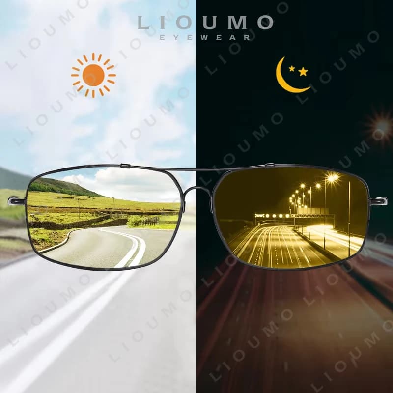 Lunettes de soleil à mémoire photochromiques en métal pour homme et femme, polarisées pour vision de jour et de nuit, accessoire de conduite, UV400, qualité supérieure