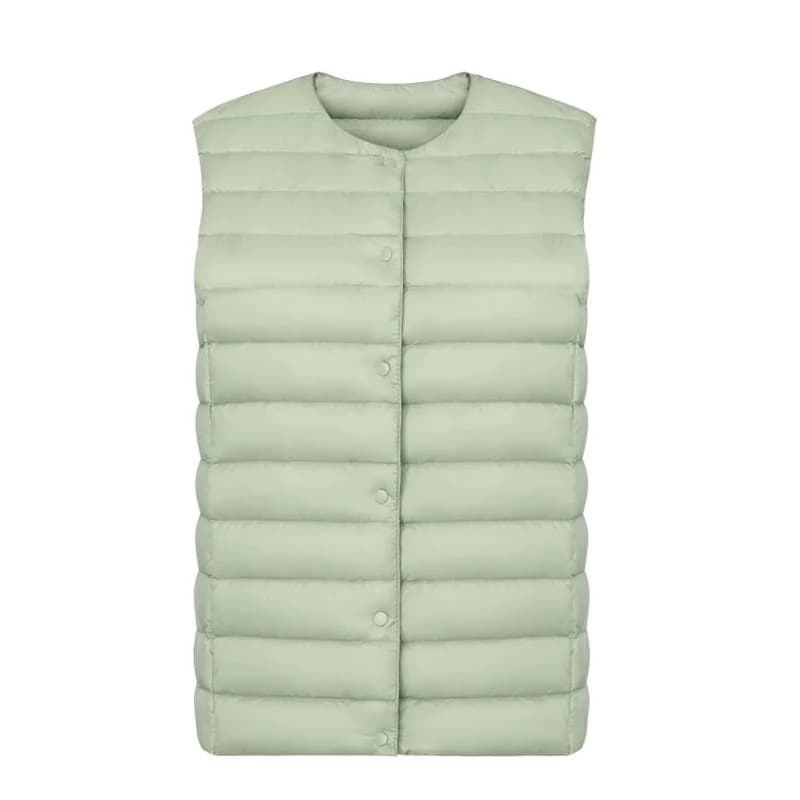 Gilet ultra léger en duvet de canard blanc 90% pour femme, printemps-automne, chaud, coupe ajustée, doublure portable pour parka, vêtement d'extérieur féminin