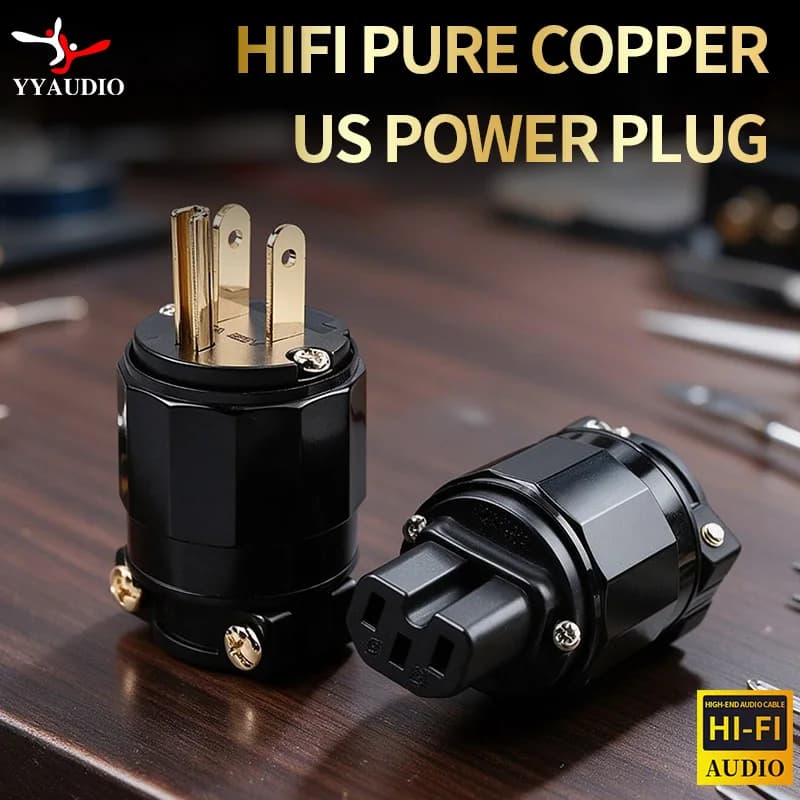 YYAUDIO – prise d'alimentation Audio FI-11M-N1/FI-11-N1(G), connecteur européen Schuko plaqué or 24K, prise femelle IEC, câble d'alimentation pour bricolage