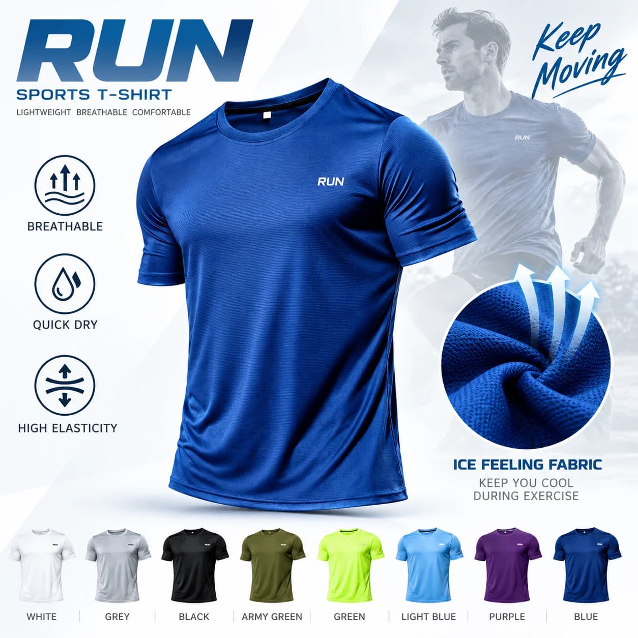 Haute qualité Polyester hommes course t-shirt séchage rapide Fitness chemise entraînement exercice vêtements gymnastique Sport chemise hauts léger