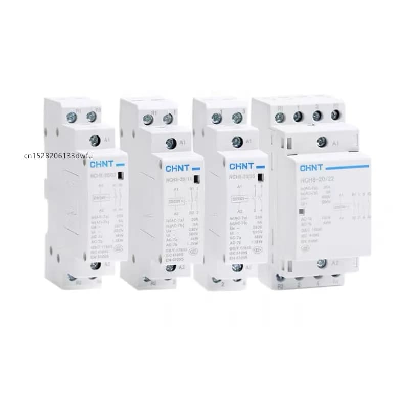 CHINT – Mini contacteur domestique modulaire AC, 220V 230V 400V AC 20A 25A 40A 63A 1NO 1NC 2NO 2NC 4NO NCH8 2, quatre phases, Original
