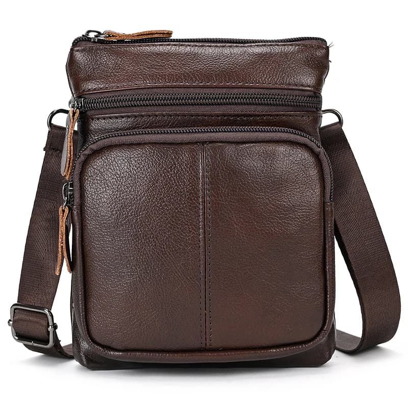 Petit sac à bandoulière en cuir de vache véritable pour hommes, sac de luxe, à la mode, Mini Design, pour téléphone, de taille 7 "6"