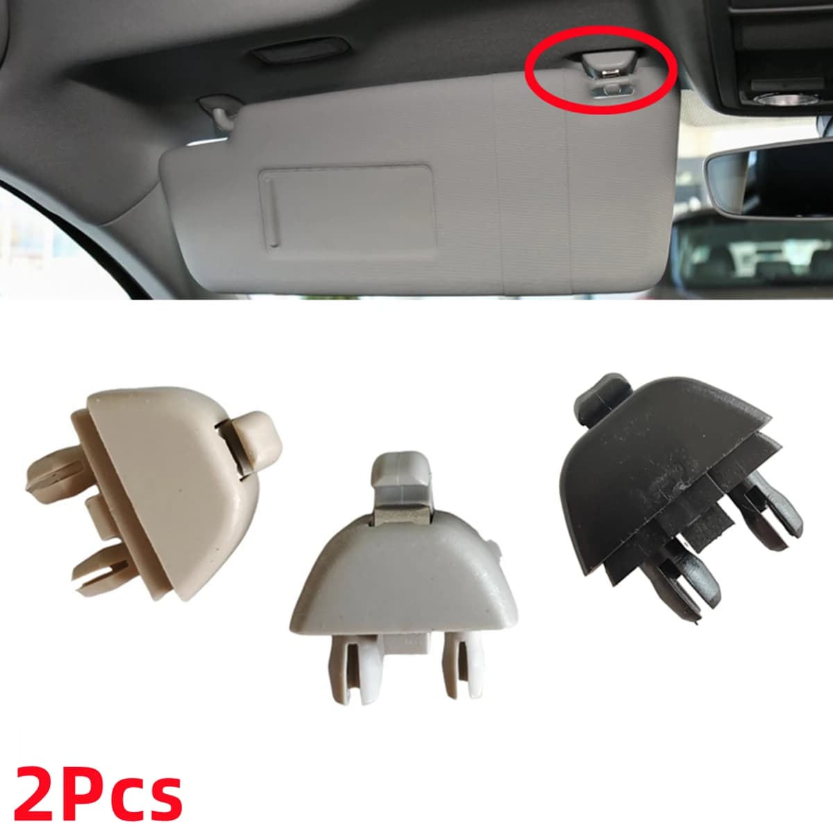Crochet de retenue de support de pare-soleil, VW Passat, B7, Polo, 6R, GTI Up, Skoda, Rine, Citigo, Seat MII, gris, noir, beige, 6R0857561, 2 pièces