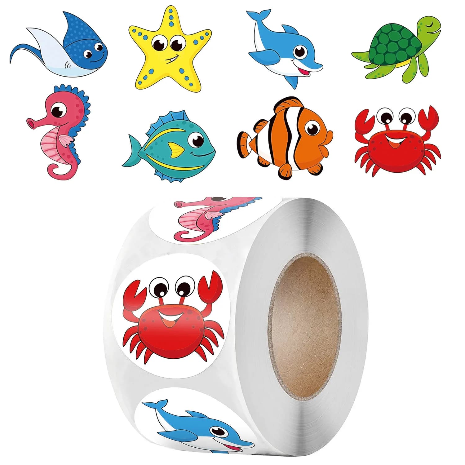 Autocollants étoiles de mer de dessin animé mignon, étiquette de récompense pour enfants, encouragement, Scrapbooking, papeterie de décoration, 50 à 500 pièces