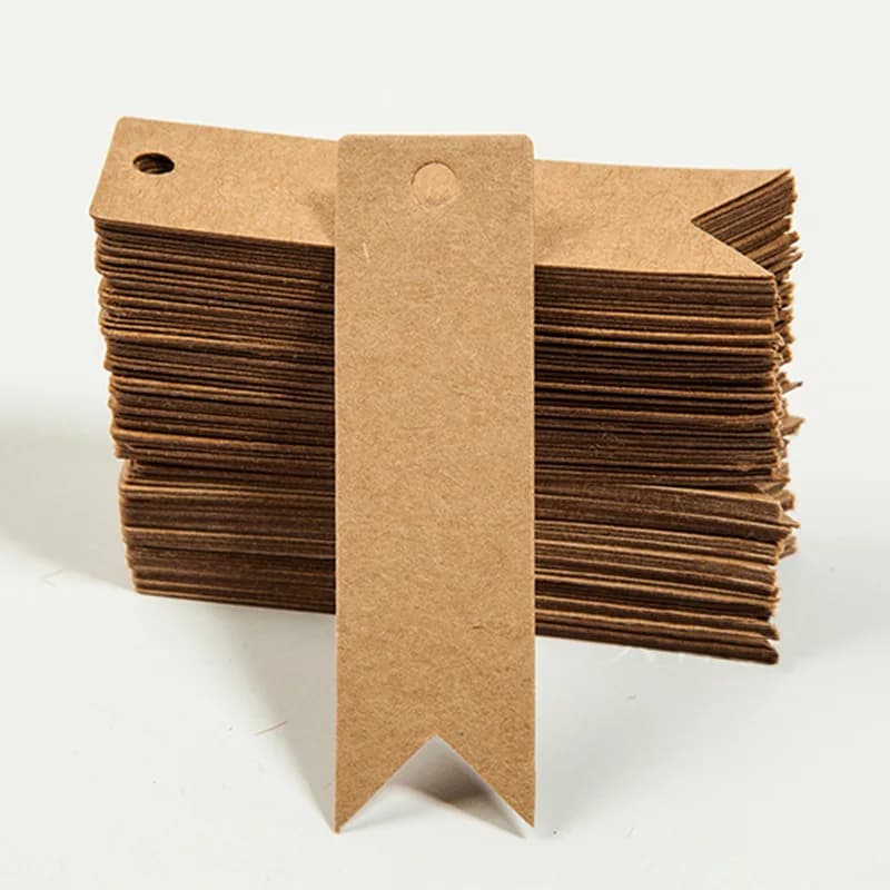 100 étiquettes de remerciement en papier kraft blanc et brun, pour vêtements, chaussures, boîtes, décoration, étiquettes suspendues, accessoires de bricolage, étiquettes de produits